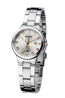 Ufingo-Fashion Cool Luxury Stainless Steel Band Quartz With Calendar For /Ladies/Girls-Brown