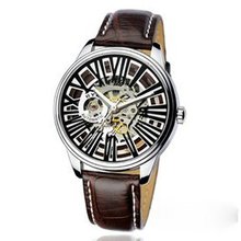 Ufingo-Fashion Korean Automatic Mechanical Cool For /Boys-Brown Band Black Dial