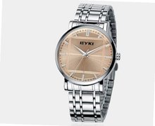 Ufingo-Fashion Nice Fine Steel Thin Band Business Wrist Quartz For /Boys-Brown