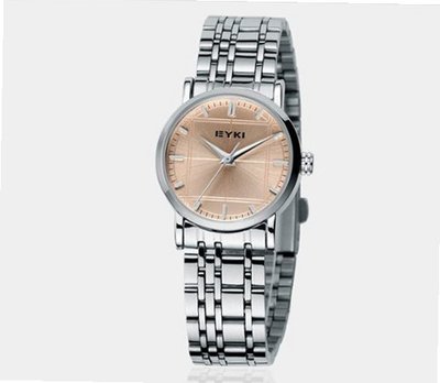 Ufingo-Fashion Nice Fine Steel Thin Band Business Wrist Quartz For /Ladies/Girls-Brown