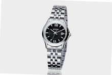 Ufingo-Fashion Roman Number Calendar Steel Band Noctilucous Creative Wrist For /Ladies/Girls-Black