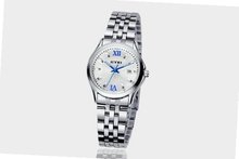 Ufingo-Fashion Roman Number Calendar Steel Band Noctilucous Creative Wrist For /Ladies/Girls-White
