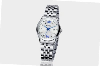 Ufingo-Fashion Roman Number Calendar Steel Band Noctilucous Creative Wrist For /Ladies/Girls-White