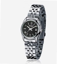Ufingo-Fashion Waterproof Steel Band Quartz Calendar For /Ladies/Girls-Black