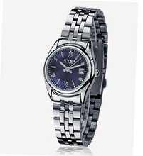 Ufingo-Fashion Waterproof Steel Band Quartz Calendar For /Ladies/Girls-Blue
