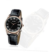 Ufingo-High End Cool Business Casual Leather Strap Calendar Quartz For /Ladies/Girls-Black Dial Gold Case