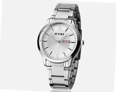 Ufingo-Korean Fashion Casual Steel Band Luxury Waterproof Calendar Quartz For /Boys-White