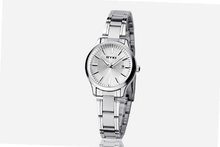 Ufingo-Korean Fashion Casual Steel Band Luxury Waterproof Calendar Quartz For /Ladies/Girls-White