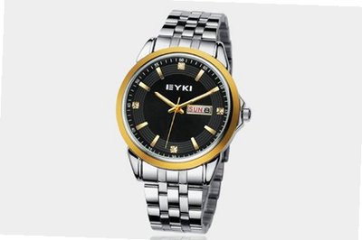 Ufingo-Korean Fashion Steel Band Waterproof Quartz With Calendar For /Ladies/Girls-Gold Black