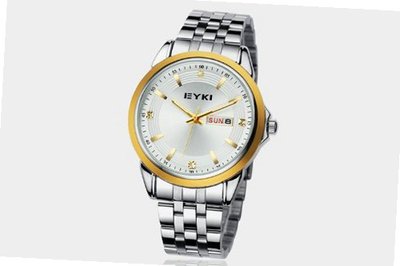 Ufingo-Korean Fashion Steel Band Waterproof Quartz With Calendar For /Ladies/Girls-Gold White