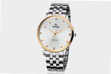 Ufingo-Korean Fashion Thin Band Waterproof Rhinestone Casual Quartz For /Boys-Gold White