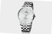 Ufingo-Korean Fashion Thin Band Waterproof Rhinestone Casual Quartz For /Boys-Silver White