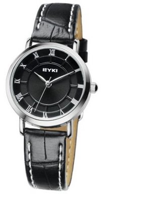 Ufingo-Leather Strap Casual Business Korean Fashion Freestyle Quartz For /Ladies/Girls-Black