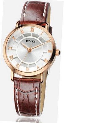 Ufingo-Leather Strap Casual Business Korean Fashion Freestyle Quartz For /Ladies/Girls-Gold