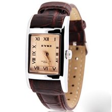 Ufingo-Leather Strap Roman Numerals Elegant Retro Fashion For /Girls/Ladies-Brown