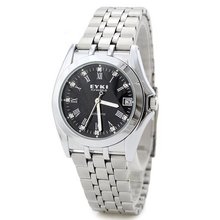 Ufingo-Retro Automatic Mechanical Hollow Rhinestone Casual For /Boys-Black