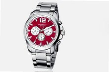 Ufingo-Stainless Steel Three Calendar Racing Outdoor Sports Wrist For /Boys-Red