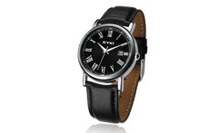 Ufingo-Stylish Retro Cool Leather Band Waterproof Calendar Casual For /Boys-Black