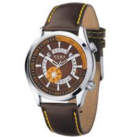 Classic Fashion High Quality Quartz Male Rotating Calendar Decorative Surface Analog Display Black Leather WE8453G Brown Color Dial