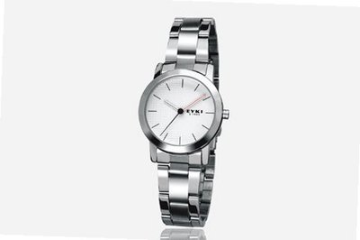 EYKI 8410 Quartz Waterproof Wristes White Dial and Stainless Steel Band