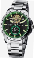 EYKI 8562 Tourbillon Automatic Mechanical Waterproof Wrist Green Dial and Stainless Steel Band