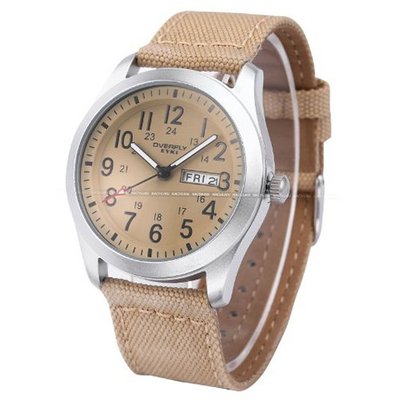 EYKI Army Style Date Day Display Analog Japan Quartz Sport Nylon Band Wrist EKI072