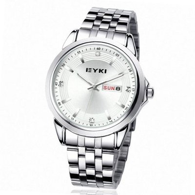 EYKI Calendar Stainless Steel Quartz Analog Wrist EET8593AGL White Face
