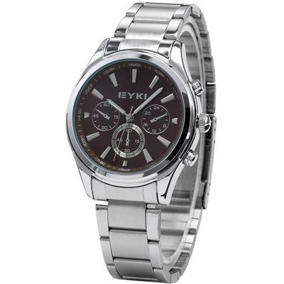 EYKI Elegant Business Silver Stainless Analog Display Quartz Wrist EKI043