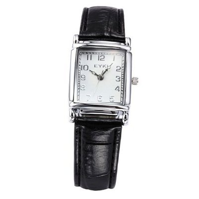 EYKI Elegant Rectangle Dial Leather Band Couple Quartz Dress Wrist EKI056