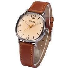 EYKI Japan Movement Coffee Leather Band Analog Quartz Wrist EKI119