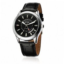 EYKI Leather Calendar Automatic Mechanical Wrist EFL8532G Black Band Black Face