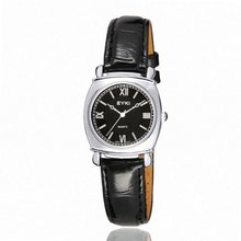 EYKI Leather Sqaure Quartz Analog Wrist EET3696GL Black Band Black Face