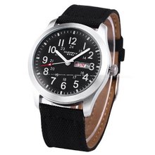 EYKI Overfly Date Day Military Black Nylon Band Japan Movment Quartz Wrist EKI069