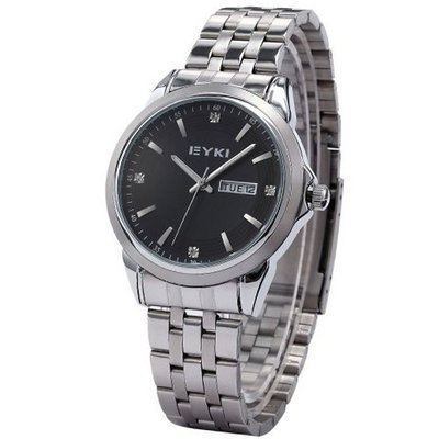 EYKI Vogue Date Day Black Dial Stainless Steel Band  Quartz EKI046