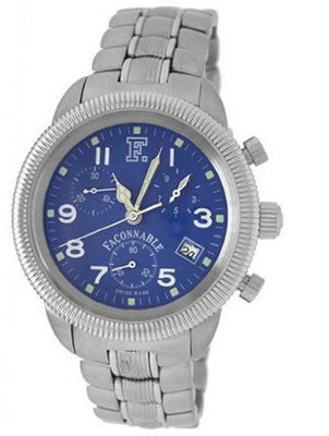 Faconnable Stainless-Steel Chrono Faconaval with Blue Dial