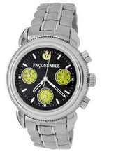Faconnable Stainless-Steel Cruiser with Black Dial