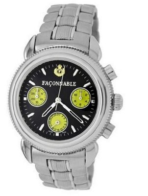 Faconnable Stainless-Steel Cruiser with Black Dial