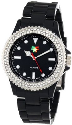 Fancy Face FF0040BK Candy Collection "Finley" Black Stone Bezel Plastic Bracelet