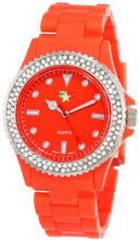 Fancy Face FF0040OR Candy Collection "Finley" Orange Stone Bezel Plastic Bracelet