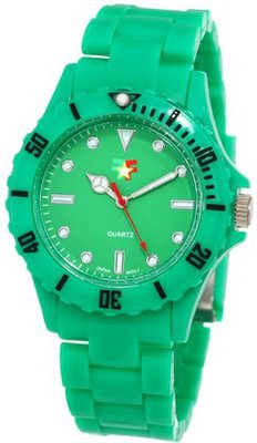 Fancy Face FF0096GR Candy Collection "Fiona" Green Sport Bezel Plastic Bracelet