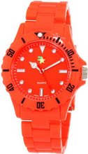 Fancy Face FF0096OR Candy Collection "Fiona" Orange Sport Bezel Plastic Bracelet
