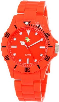 Fancy Face FF0096OR Candy Collection "Fiona" Orange Sport Bezel Plastic Bracelet