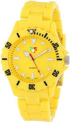 Fancy Face FF0096YE Candy Collection "Fiona" Yellow Sport Bezel Plastic Bracelet