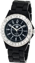 Fancy Face FF0261BK Candy Collection "Frost" Black Stone Bezel Metal Bracelet