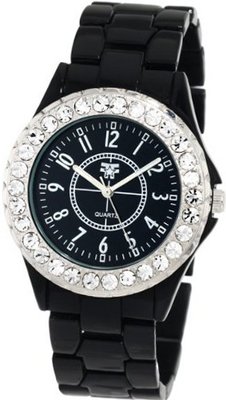 Fancy Face FF0261BK Candy Collection "Frost" Black Stone Bezel Metal Bracelet