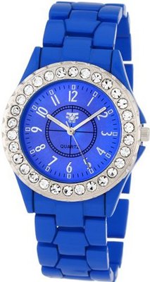 Fancy Face FF0261BL Candy Collection "Frost" Blue Stone Bezel Metal Bracelet
