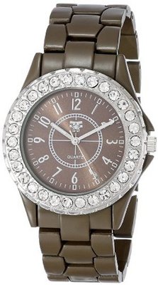 Fancy Face FF261-BR Brown Stone Bezel Metal Bracelet