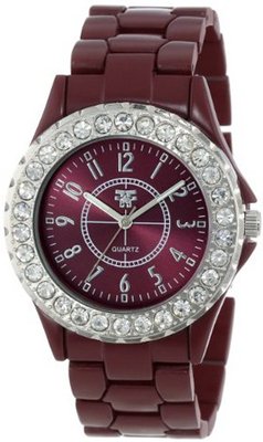 Fancy Face FF261-BU Burgundy Stone Bezel Metal Bracelet