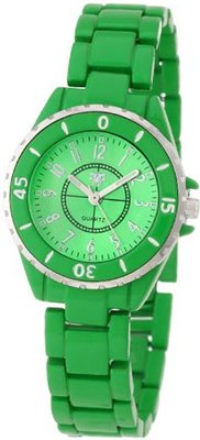 Fancy Face FF263GR Candy Collection "Fawn" Green Sport Bezel Metal Bracelet