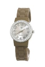 Fancy Face FF279-BZ Bronze Stone Bezel Silicone Bangle